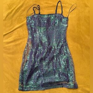 12th Tribe Emilia Blue Mini Dress